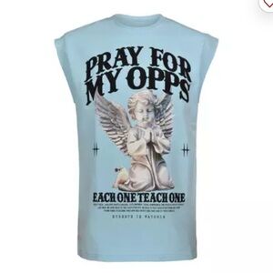Sz various Streetz Iz Watchin Men's Pray For My Opps Muscle Tee - Blue